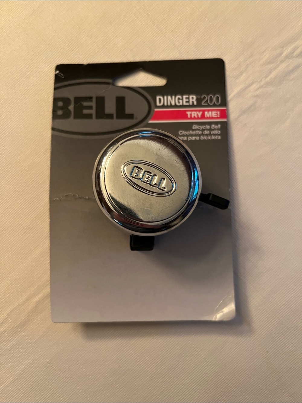 Bell Dinger 200 NWT chrome bicycle bike Bell. New. Packaging has been bent.